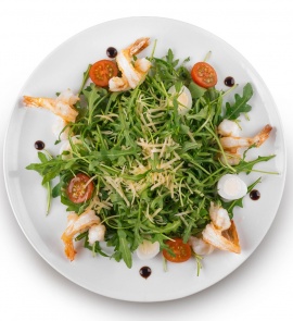 Руккола с креветками